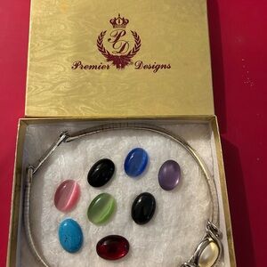 Premier Designs interchangeable necklace with Colorful Gemstones